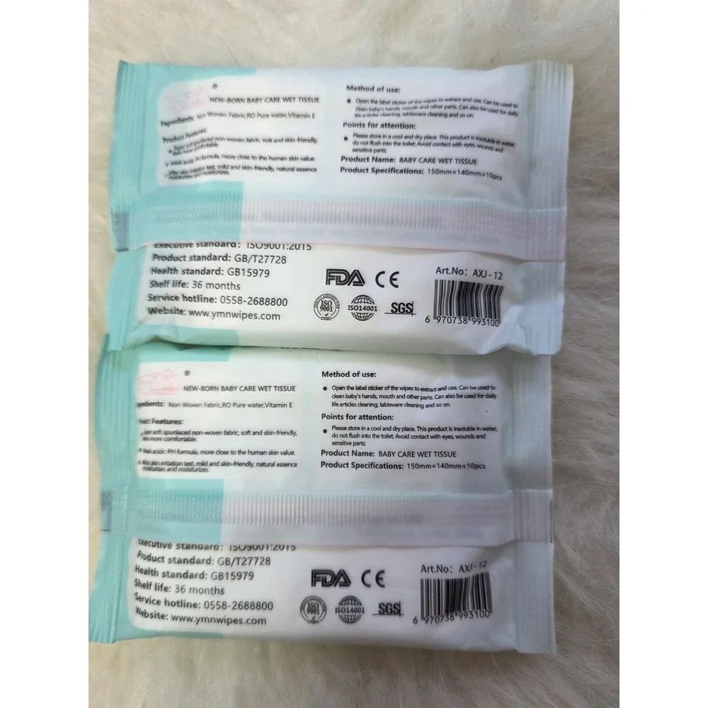 Lucky Kitty Newborn Wipes Two Packs Of 10